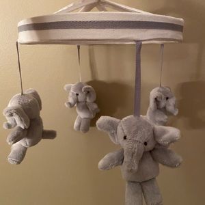 Pottery Barn Musical Elephant Crib Mobile w/arm